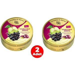 Cavendish & Harvey Double Fruit Drops Elma Dolgulu Frenk Üzümü Aromalı Şeker 175 gr (2 Adet)
