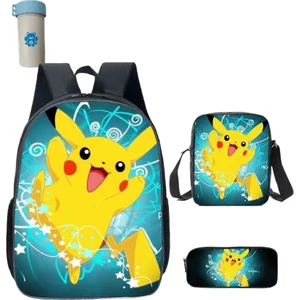 Net Edge Pokemon Çocuklar Okul Sırt Çantası Saklama Çantası Kawaii Pikachu Çizgi Film Karakteri Öğrenci (Yurt Dışından)