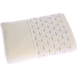 Kalp Nakışlı Adria Havlu Krem 50x90cm