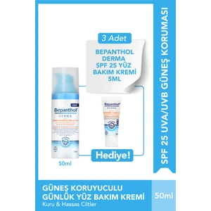 Derma Spf 25 Günlük Yüz Bakım Kremi & 3 Adet Yüz Bakım Kremi 5ml Hediye - Günlük Yoğun Nemlendirici