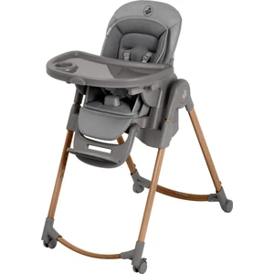 Minla Plus 6'sı Bir Arada Ahşap Görünümlü 4 Tekerlekli Mama Sandalyesi Elegance Graphite