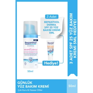 Derma Günlük Yüz Bakım Kremi 3 Adet Derma Spf 25 Yüz Bakım Kremi 5ml Hediyeli