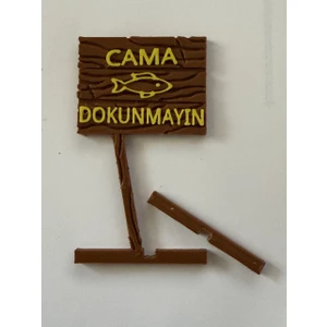 Akvaryum Dekoru Cama Dokunmayın Yazısı
