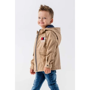 Kapüşonlu Fermuarlı Nakış Süslemeli Su Geçirmez Erkek Çocuk Ceket
