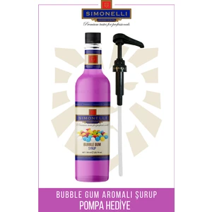 Kahve ve Kokteyl Şurubu Bubble Gum 700 ml + Pompa Simonelli