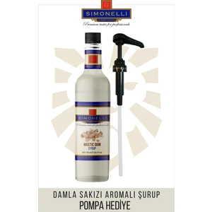 Kahve ve Kokteyl Şurubu Damla Sakızı 700 ml + Pompa Simonelli