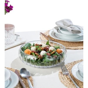 El Yapımı Büyük Boy Cam Salata Kasesi Çok Amaçlı Cam Kase