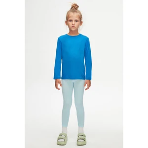 Saks Basic Unisex Çocuk Mevsimlik Sıfır Yaka Uzun Kollu Tişört