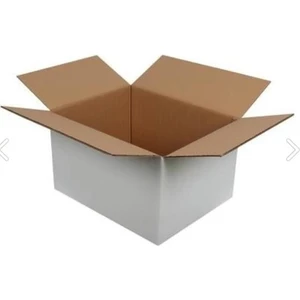 50X40X40 10 Adet Beyaz Taşıma-Çeyiz-Paketleme Kolisi Çift Oluklu Karton Koli