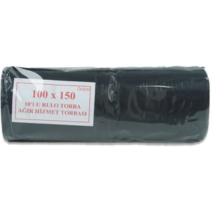 Hantal Boy Çöp Torbası 100 x 150 cm 10'lu Rulo x 1 Paket = 10 Adet (Siyah)