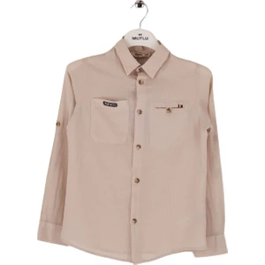 Mutlu Kids Düz Renk Uzun Kollu Erkek Çocuk Gömlek