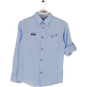 Mutlu Kids Düz Renk Uzun Kollu Erkek Çocuk Gömlek