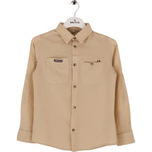Mutlu Kids Düz Renk Uzun Kollu Erkek Çocuk Gömlek