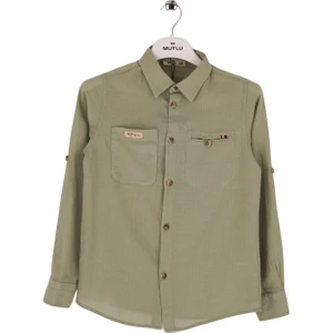 Mutlu Kids Düz Renk Uzun Kollu Erkek Çocuk Gömlek