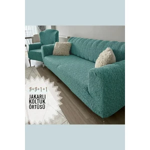 Jakarlı Koltuk Örtüsü 3+3+1+1