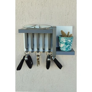 Plodna House Gri Anahtarlık Askısı 13 X 24 Cm Duvar Süsü Plastik Duvara Yapıştırmalı