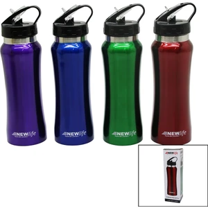 Go İthalat Sporcu Pipetli 650ML Metal Renkli  Suluk Matara (4738)