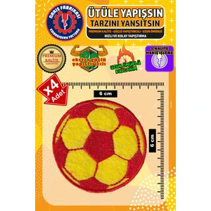Ütü ile Yapışan Nakışlı Arma Yama, Taraftar Top (4 ADET) Ütüyle Yapışan Nakış Dokuma Aplike Patch