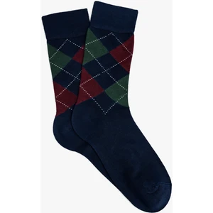 Soket Bambu Çorap Baklava Desenli Viskon Karışımlı