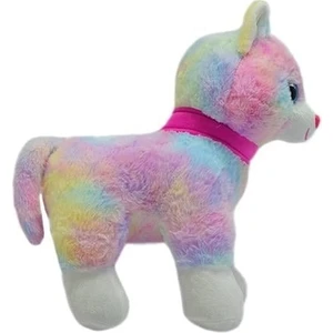 Trust Store Peluş Kedi 30 cm Pembe Tokalı Ayakta Duran Kedi - Uyku ve Oyun Arkadaşı Peluş Oyuncak