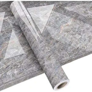 Sticker Mermer Desenli 60CM x 5m Kolay Uygulama Suya Dayanıklı Atina Grisi Folyo