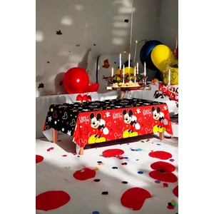 Mickey Mouse Temalı 120 x 180 Masa Örtüsü - Doğum Günü Parti ve Eğlenceli Etkinlikler Için