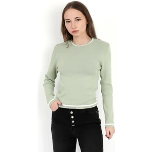 Kadın Çağla %100 Poliamid Biyeli Bisiklet Yaka Triko Body - 2004