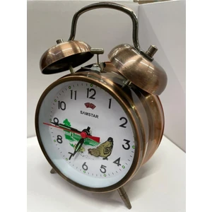 Tekno Trust Nostarji Tavuklu Yem Yemeli Masa Saati Zilli Metal Kasa