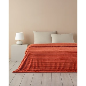 Bright Line Sherpa Supersoft Çift Kişilik Battaniye 200X220 cm Koyu Turuncu