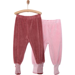 HelloBaby 2li Kadife Çoraplı Pantolon Kız Bebek