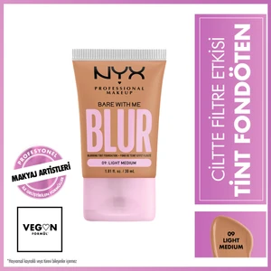 Nyx Professional Makeup Blur Tint Ciltte Filtre Etkili Fondöten - 09 Light Medium