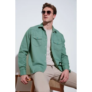 Pamuklu Regular Fit Çift Cepli Gömlek Erkek GÖMLEK CF24W116927