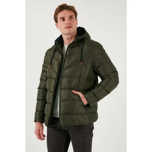 Peluş Astarlı Kapüşonlu Fermuarlı Slim Fit Şişme Mont Erkek Mont 5762010