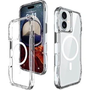 Apple iPhone 16 Plus Uyumlu Kılıf Magsafe ve Airbag Özellikli Şeffaf Telefon Kılıfı Kapak