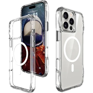 Apple iPhone 16 Pro Max Uyumlu Kılıf Magsafe ve Airbag Özellikli Şeffaf Telefon Kılıfı Kapak