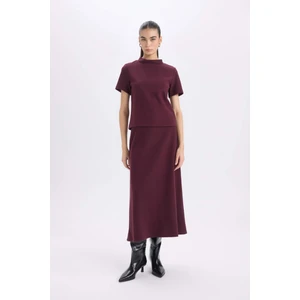 A Kesim Esnek Belli Basic Düz Normal Bel Maxi Etek D5407AX24AU