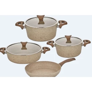 Mastercook 4' Lü 7 Parça Granit Tencere Seti Cappuccıno