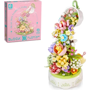 Sembo Block Huayan Cayı Muzik kutulu  Florist Seti 575 Parça çiçek Yapı seti (611050)