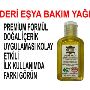 Deri Eşya Yağı 45 ml Cüzdan, Kemer, Ceket, Sandalet, Bot, Ayakkabı, Eldiven Çanta Bakım Cila Koruma