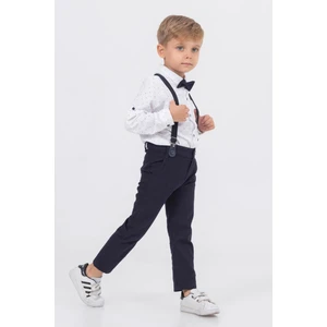 Gold Class Kidswear Yaprak Desenli Salopetli Gömlekli Erkek Çocuk Takım
