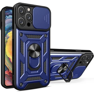 iPhone 16 Pro ile Uyumlu Kılıf Pars Lens Sürgülü Yüzüklü Standlı Korumalı Kılıf