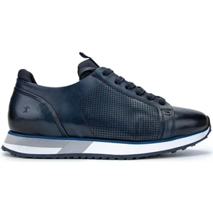 Tamer Tanca Erkek  Deri Lacivert Sneakers & Spor Ayakkabı 383 6093 Erk Ayk Y24 Lacıvert Sılver