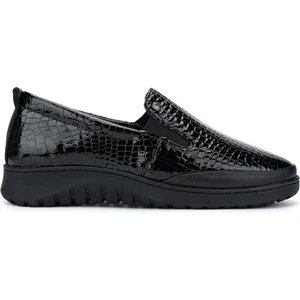 Tamer Tanca Kadın  Deri Siyah Rugan Casual Ayakkabı 1053 25 Bn Ayk SK24-25 Syh Fsly Rgn