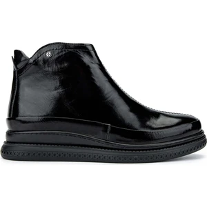 Tamer Tanca Kadın  Deri Siyah Rugan Casual Bot 599 23005-1 Bn Bot SK24-25 Sıyah Krsk Rgn