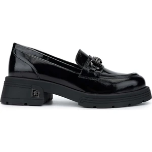 Tamer Tanca Kadın Hakiki Deri Siyah Rugan Loafer Ayakkabı 33 2005-1 Bn Ayk SK24-25 Sıyah Rgn