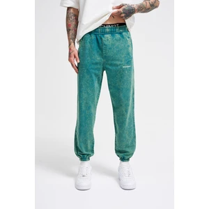Erkek Luxury Basic Yıkamalı Jogger Eşofman Altı Oıl Green Spotted