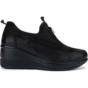 Tamer Tanca Kadın  Deri Siyah Nubuk Casual Ayakkabı 322 2111522 Bn Ayk SK24-25 Sıyah Nbk