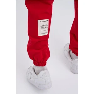 Oversize Basic Bel Paça Lastikli 3 Cepli Jogger Eşofman Altı Red