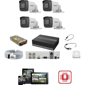 4 Kameralı Güvenlik Sistemi - 2mp - 1 Tb Essd -56 Gün Kayıt Saklama