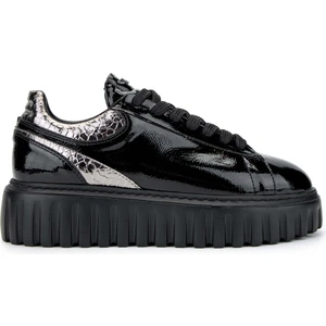 Tamer Tanca Kadın  Deri Siyah Rugan Sneakers & Spor Ayakkabı 1009 05 Bn Ayk SK24-25 Syh Rgn/ant Rgn